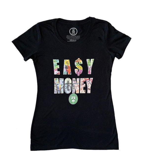 Ladies EA$Y MONEY Currency T - Black - Stay Hungry Cloth